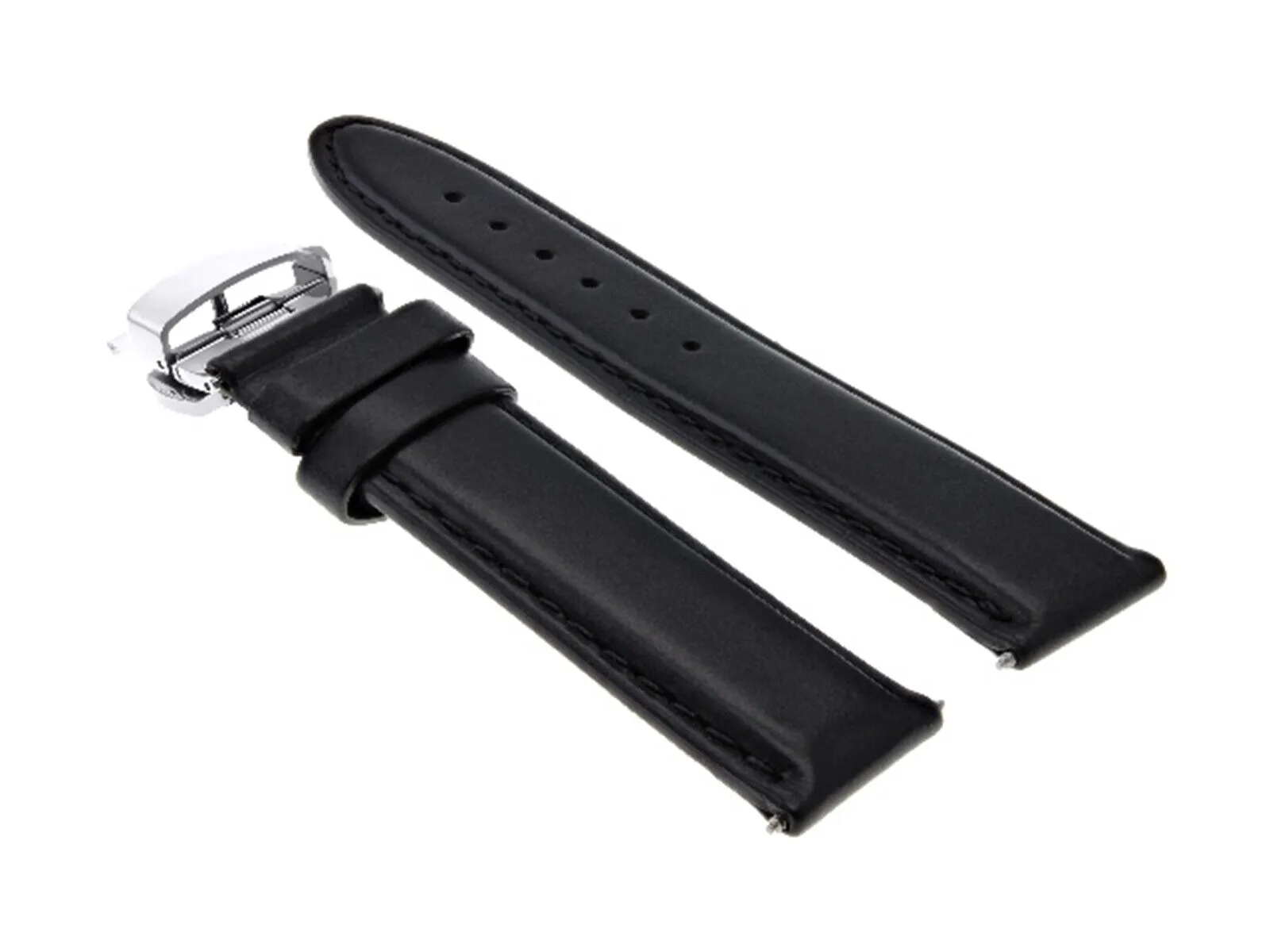 CLASSIC MENS LEATHER WATCH BAND STRAP FOR BULOVA WATCH CLASP - 24MM