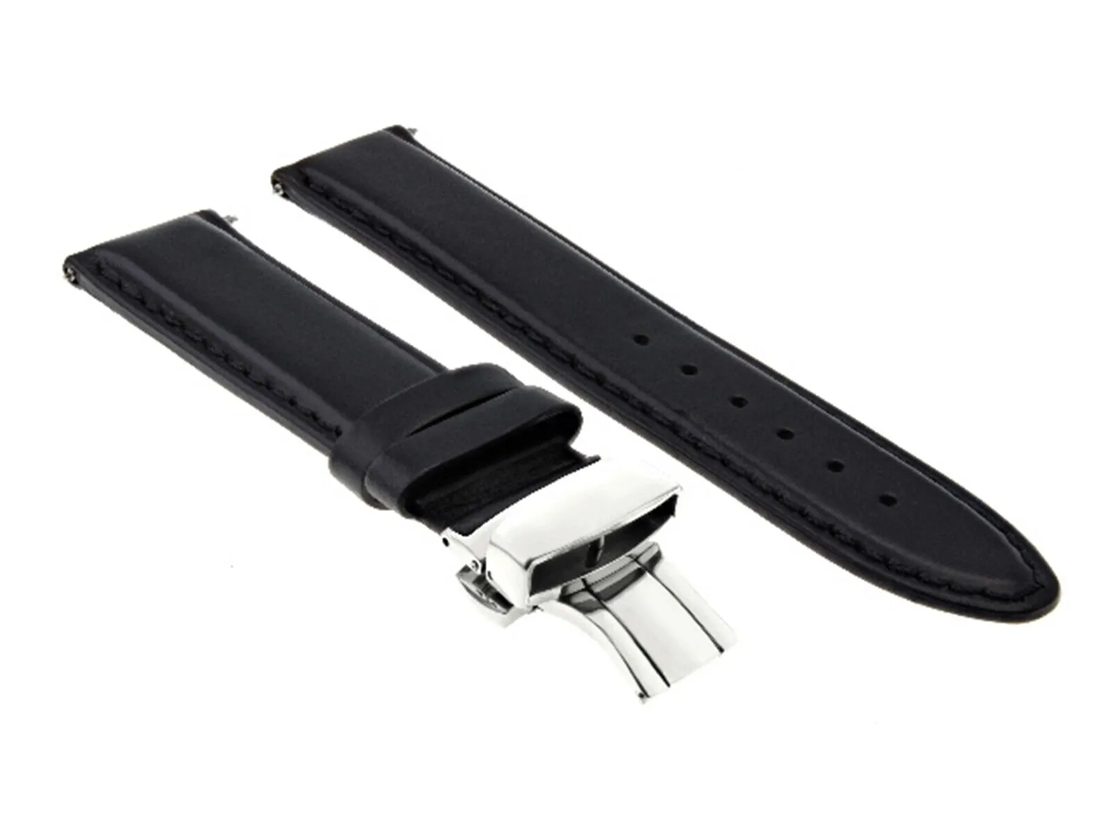 CLASSIC MENS LEATHER WATCH BAND STRAP FOR BULOVA WATCH CLASP - 24MM