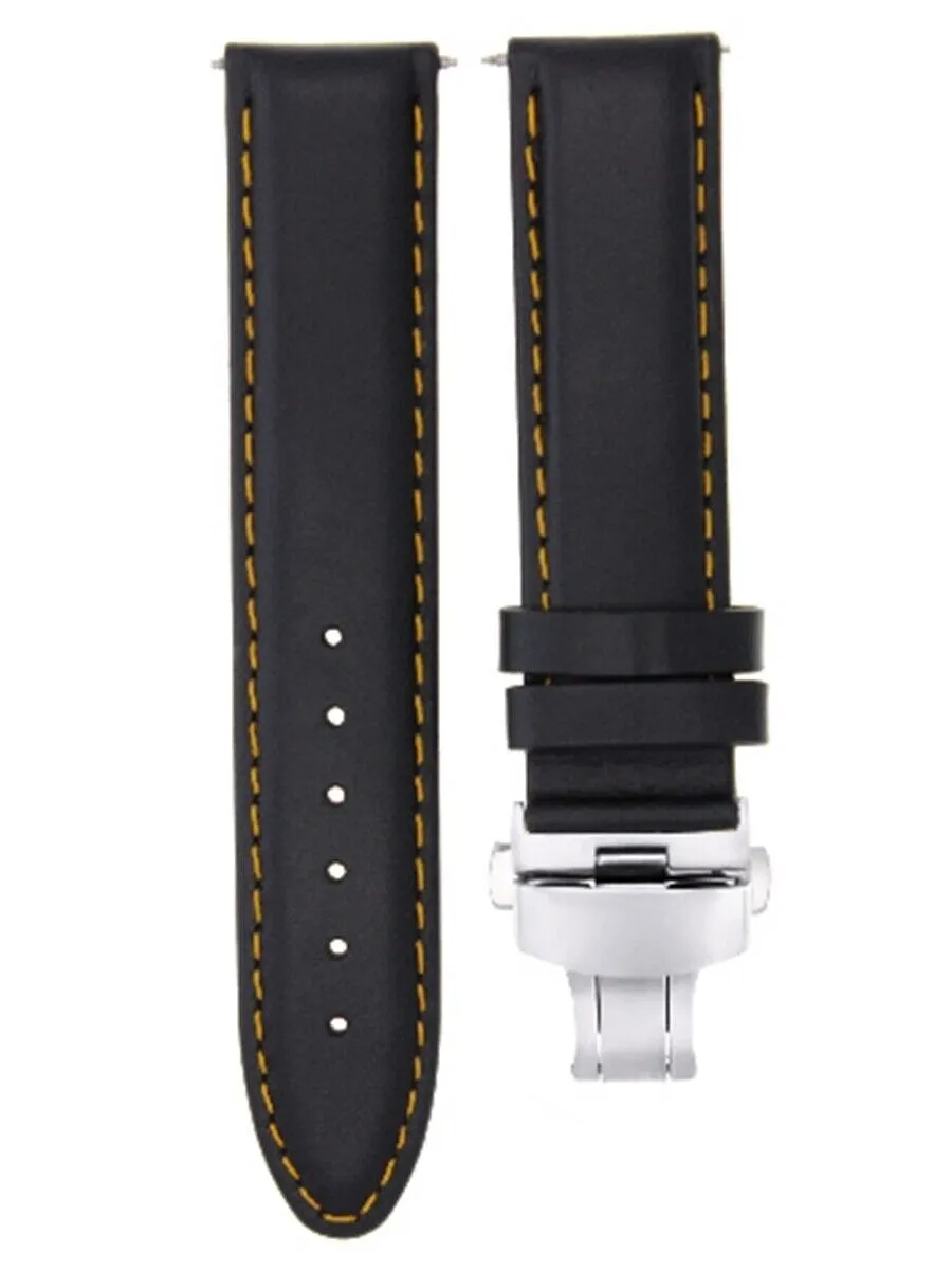 CLASSIC MENS LEATHER WATCH BAND STRAP FOR BULOVA WATCH CLASP - 24MM