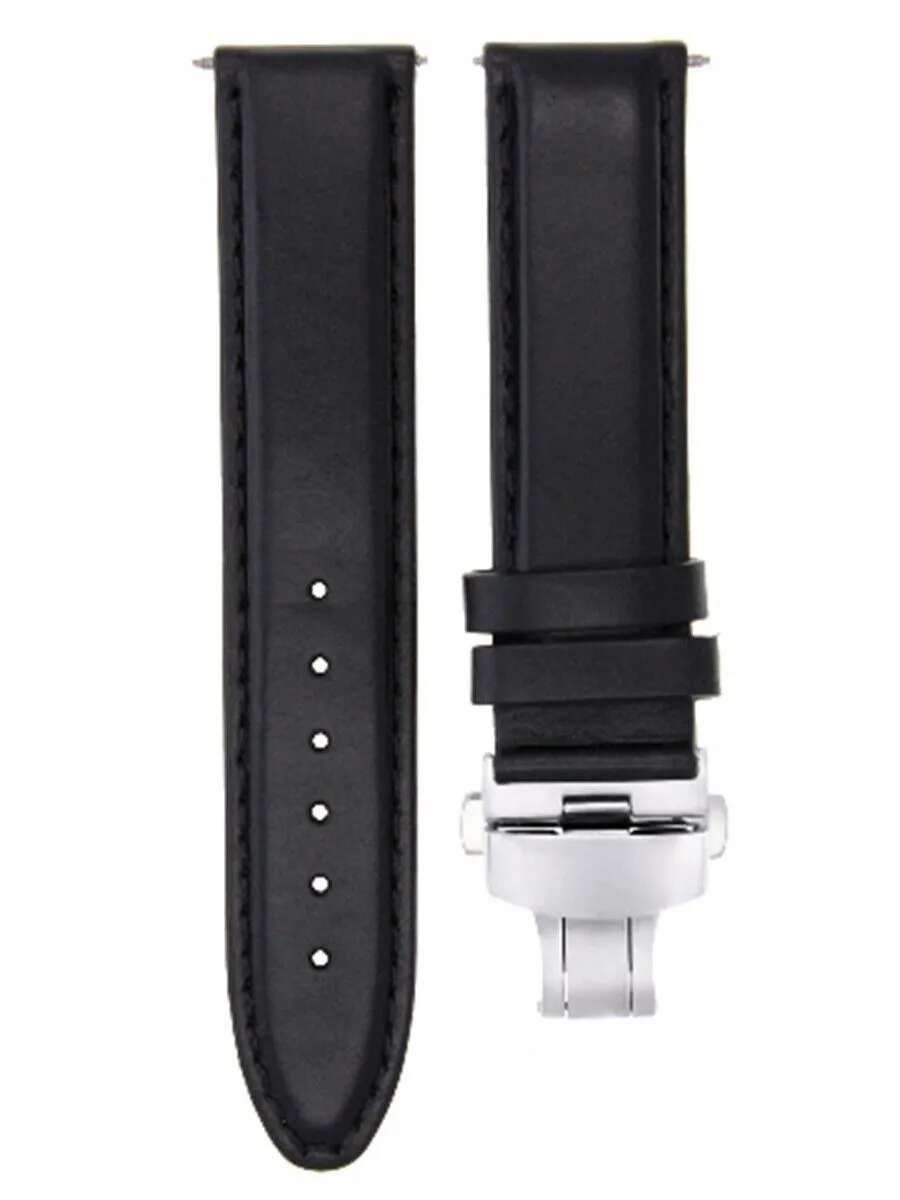 CLASSIC MENS LEATHER WATCH BAND STRAP FOR BULOVA WATCH CLASP - 24MM
