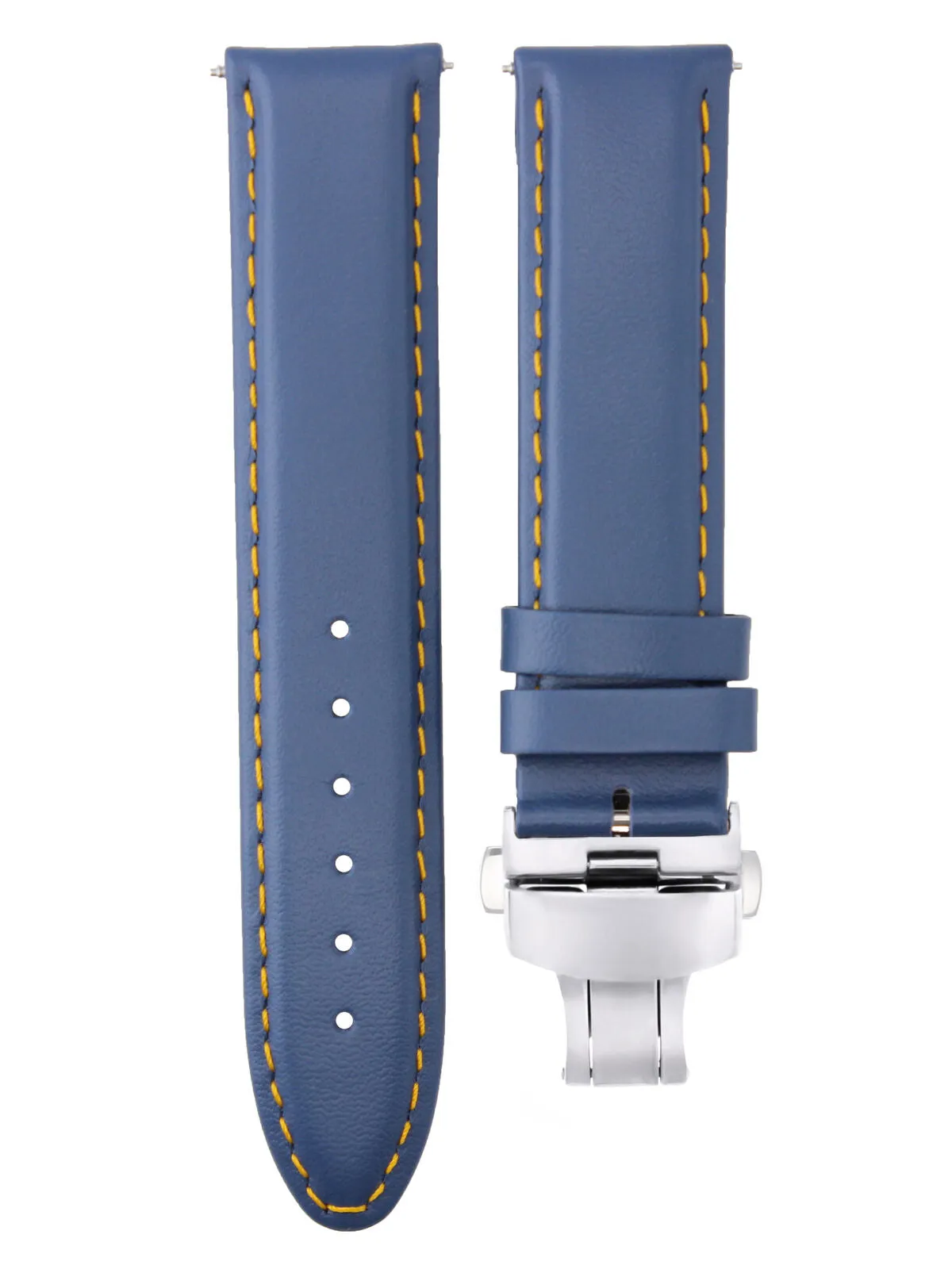CLASSIC MENS LEATHER WATCH BAND STRAP FOR BULOVA WATCH CLASP - 24MM