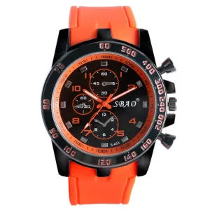 Cool Stylish Wrist Watch Men Casual Quartz Watches Sport Military Orange Silicone Strap Gift for Mens relogio masculine W190104