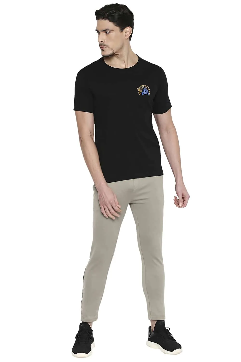 CSK Original Ipl Roaring Lion Print Crew Neck T Shirt
