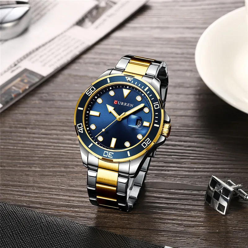 CURREN Original Brand Stainless Steel Band Wrist Watch For Men With Brand (Box & Bag)-8388