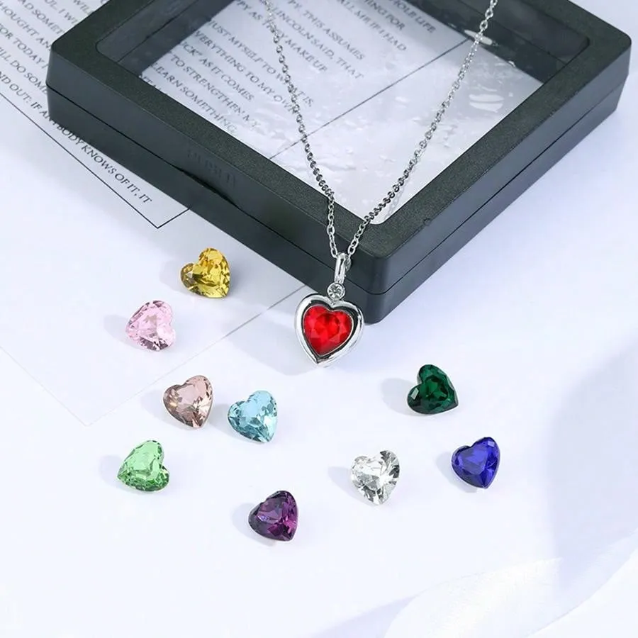 Customized Fashionable Heart Shape Cubic Zirconia Creative Interchangeable