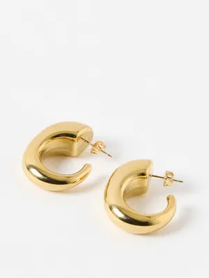 Dalcon curved gold tone chunky hoop earrings