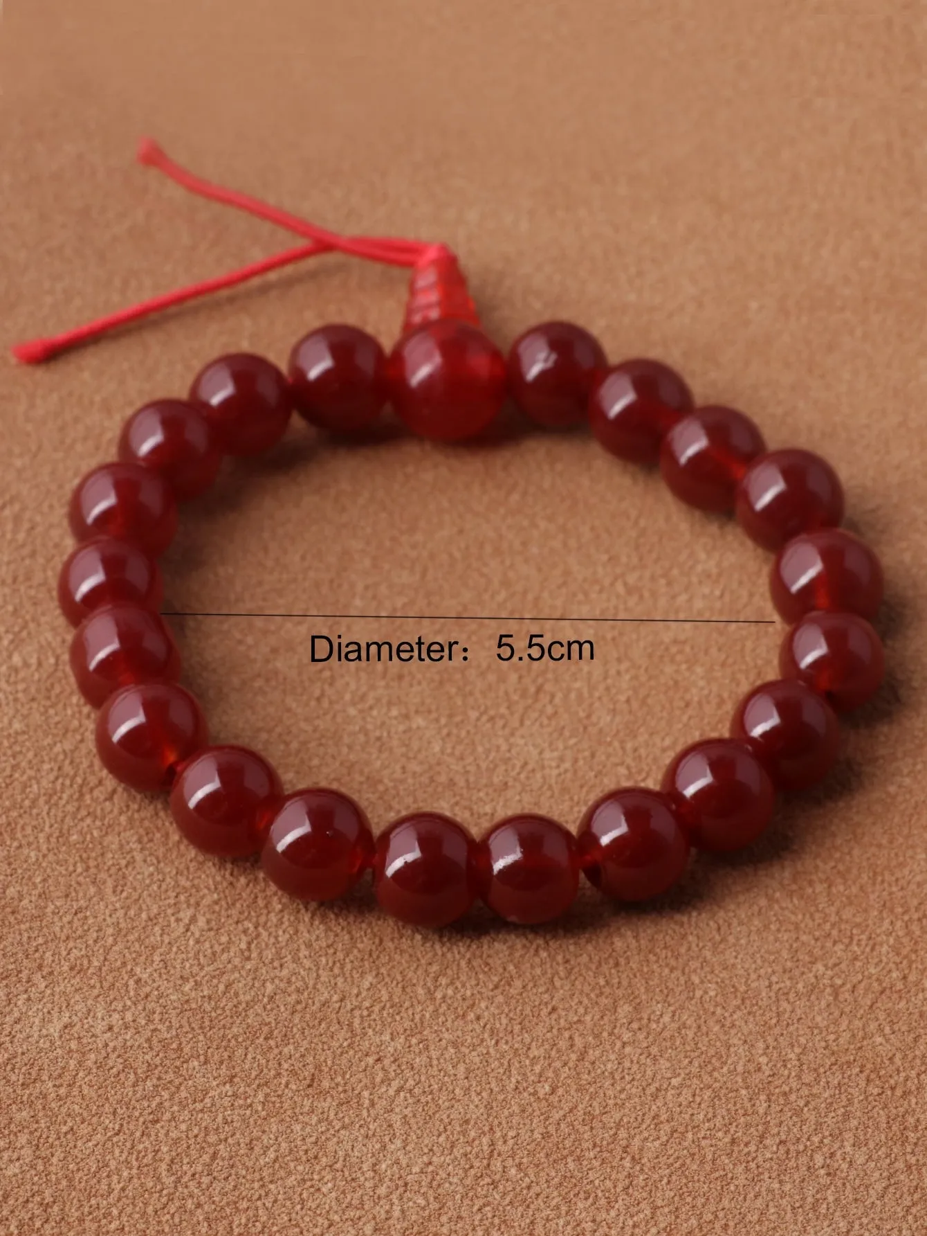 Deep Red Crystal Decor Beaded Bracelet Stackable Adjustable Bracelets Creative