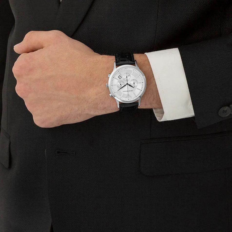 Emporio Armani Classic Chronograph Silver Dial Men's Watch AR2432