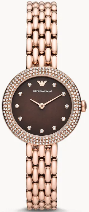 Emporio Armani Watch Two Hand Rose Gold Ladies D