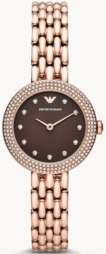 Emporio Armani Watch Two Hand Rose Gold Ladies D