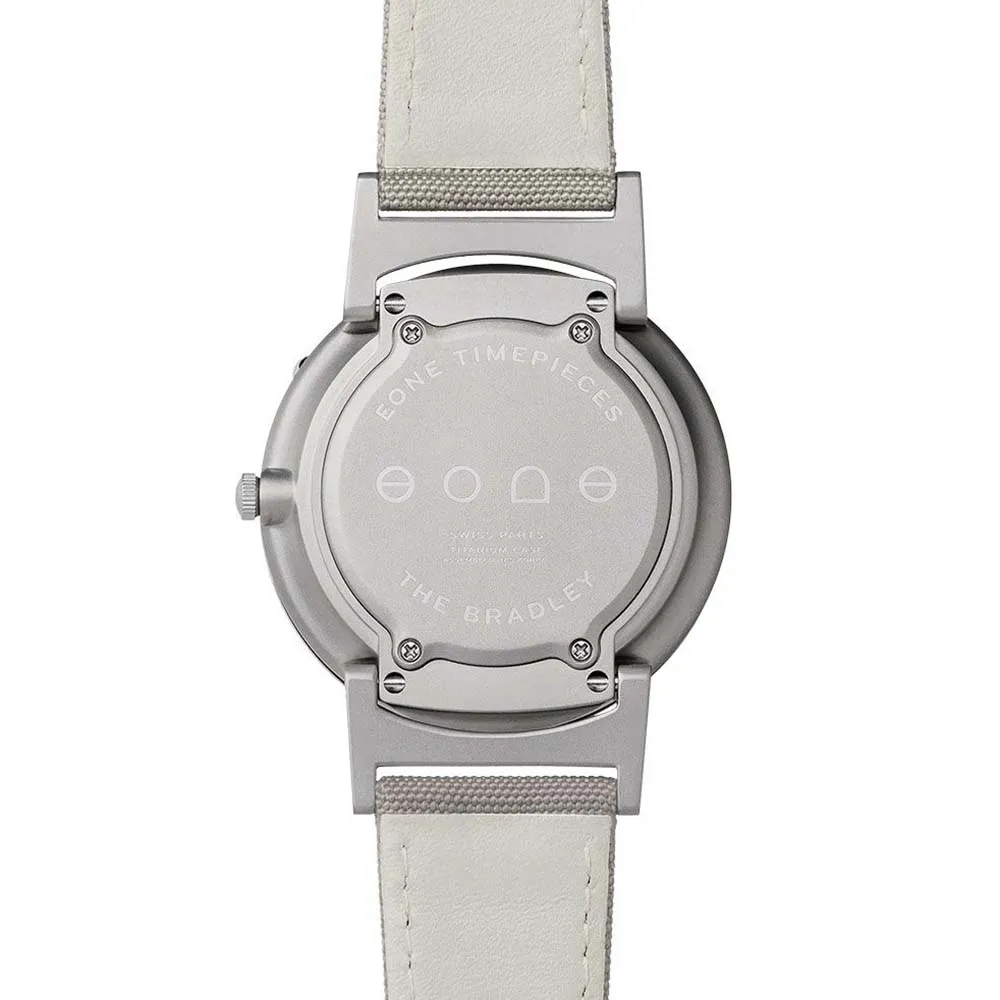 Eone Bradley Classic Mens Titanium Case Beige Canvas Strap Silver Watch - BR-C-BEIGE