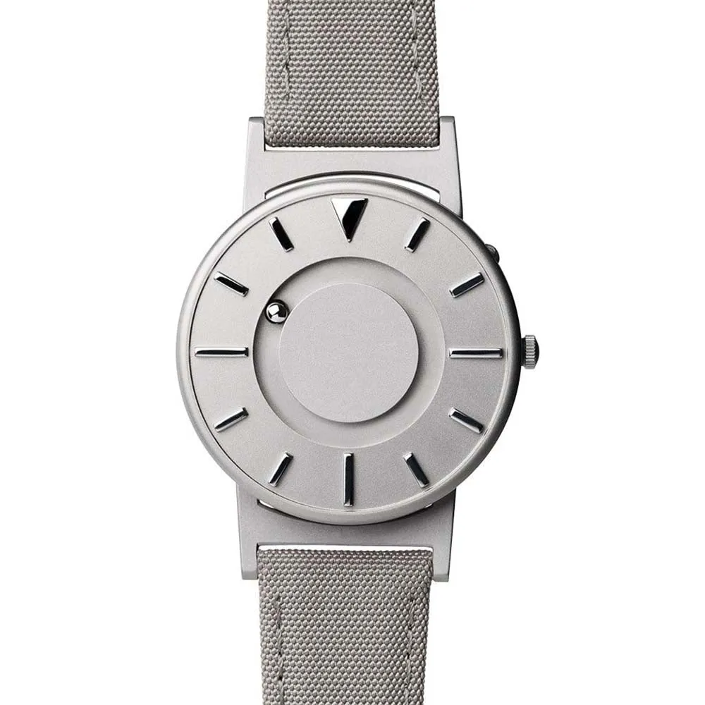 Eone Bradley Classic Mens Titanium Case Beige Canvas Strap Silver Watch - BR-C-BEIGE