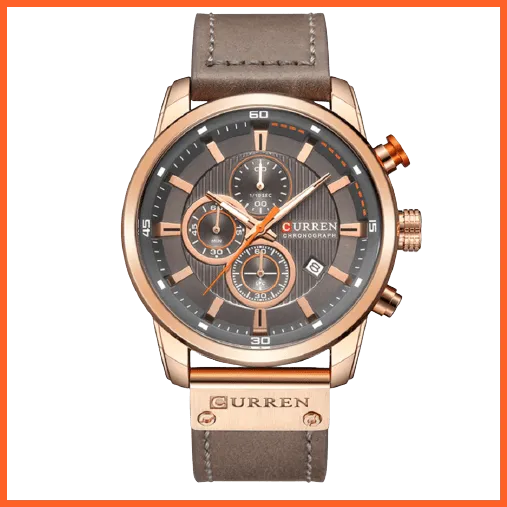 Fashion Quartz Mens Leather Band Watches | Top Brand Luxury Chronograph Sports Mens Leather Band Wrist Watch