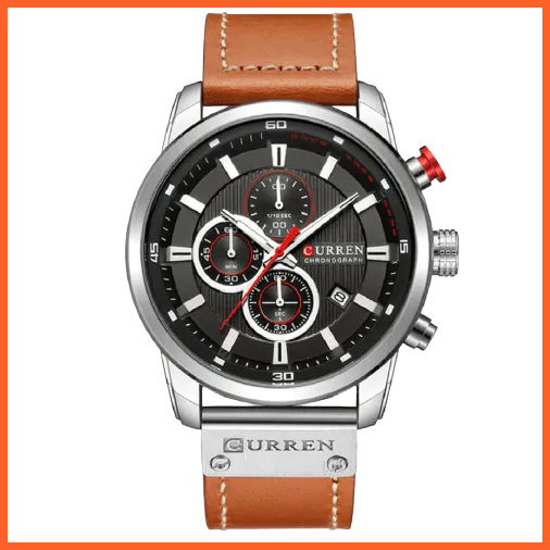 Fashion Quartz Mens Leather Band Watches | Top Brand Luxury Chronograph Sports Mens Leather Band Wrist Watch