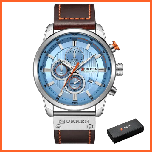 Fashion Quartz Mens Leather Band Watches | Top Brand Luxury Chronograph Sports Mens Leather Band Wrist Watch