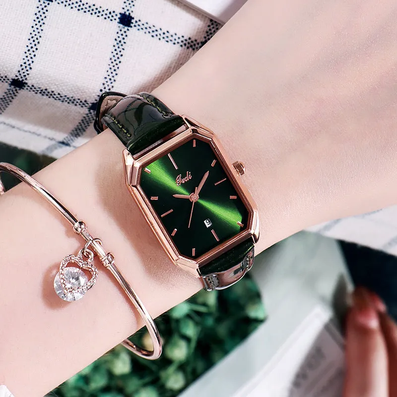 Fashionable casual belt calendar quartz waterproof lady watch