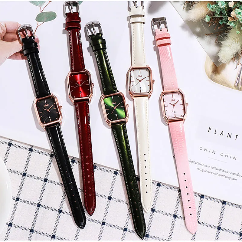 Fashionable casual belt calendar quartz waterproof lady watch