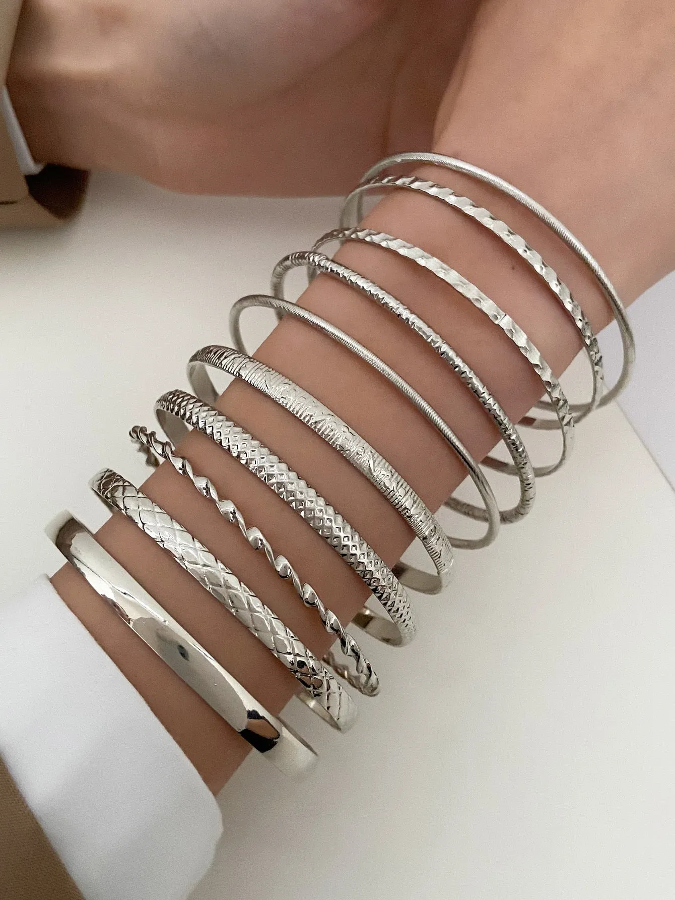 Fashionable Metal Bracelets, Western Bohemian Style 10pcs/set