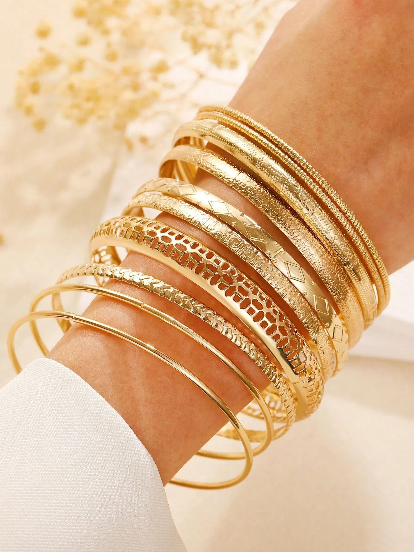 Fashionable Metal Bracelets, Western Bohemian Style 10pcs/set