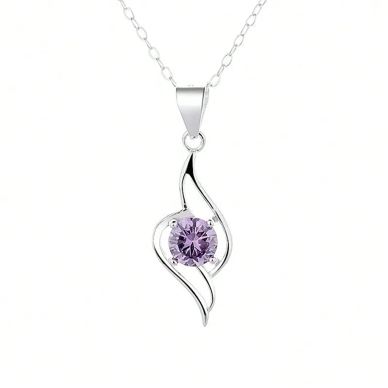 Fashionable S925 Sterling Silver Micro-inlaid Zirconia Artificial Pearl Necklace