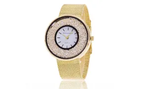 Fashionable Stainless Steel Luxury Rhinestone Watch For Women