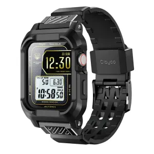 For Apple Watch 7/6/5/4/se (44/45mm) Vertex Series Rugged Protective Bumper Case with Replacement Watch Straps / Bands