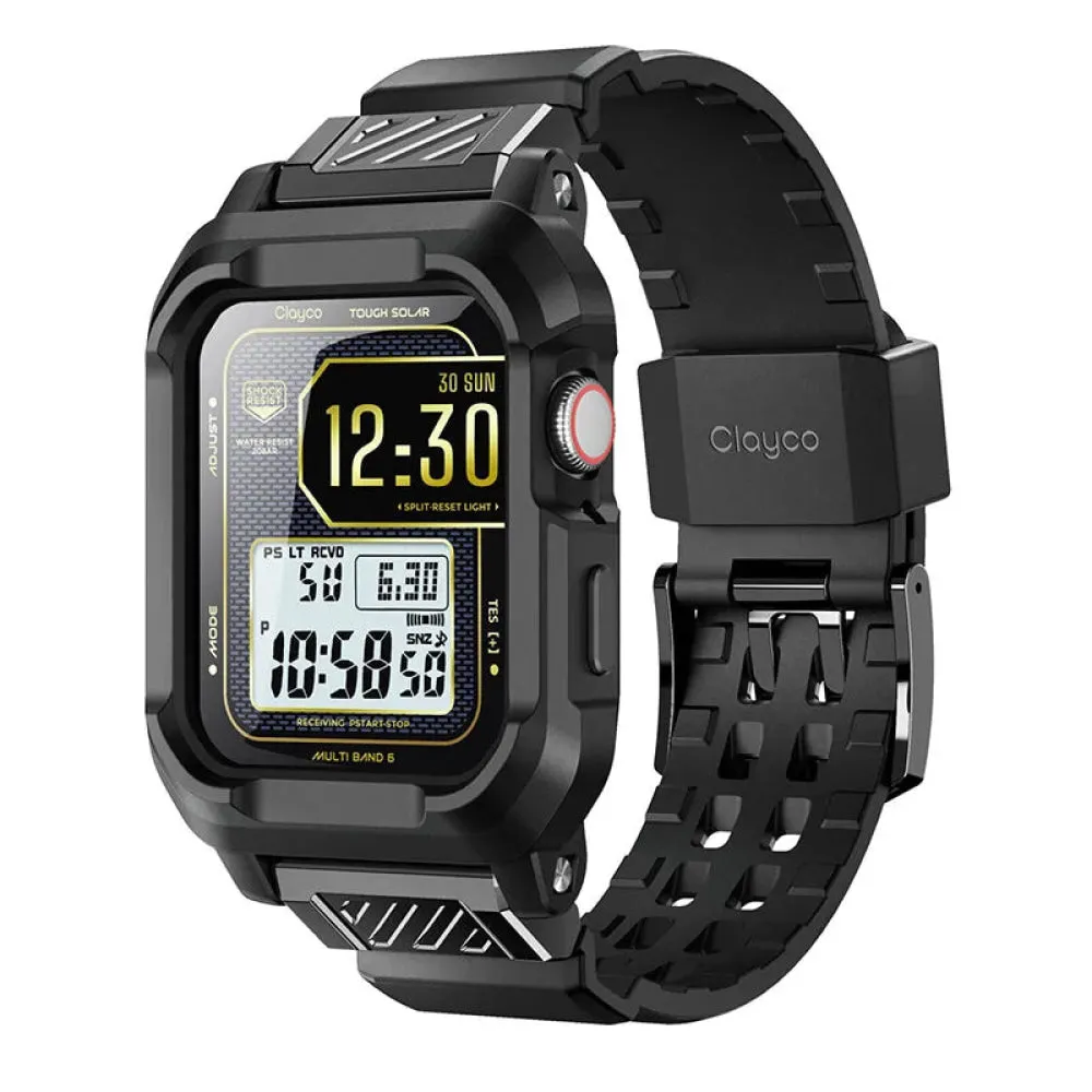 For Apple Watch 7/6/5/4/se (44/45mm) Vertex Series Rugged Protective Bumper Case with Replacement Watch Straps / Bands