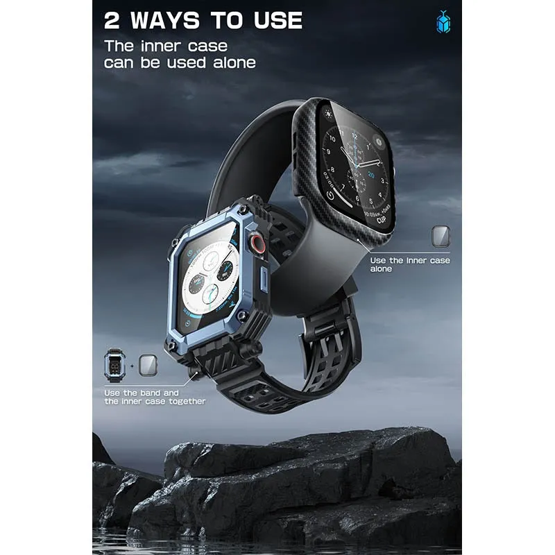 For Apple Watch 8/7/6/5/4/se Case 45/44mm Pro Rugged Protective Case with Built-in Tempered Glass Screen Protector
