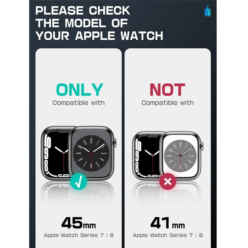 For Apple Watch 8/7/6/5/4/se Case 45/44mm Pro Rugged Protective Case with Built-in Tempered Glass Screen Protector