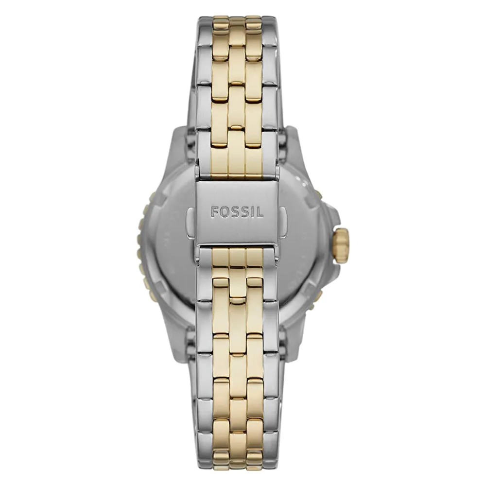 Fossil Womens Black Dial Gold Tone Band Stainless Steel Quartz Watch - ES4745