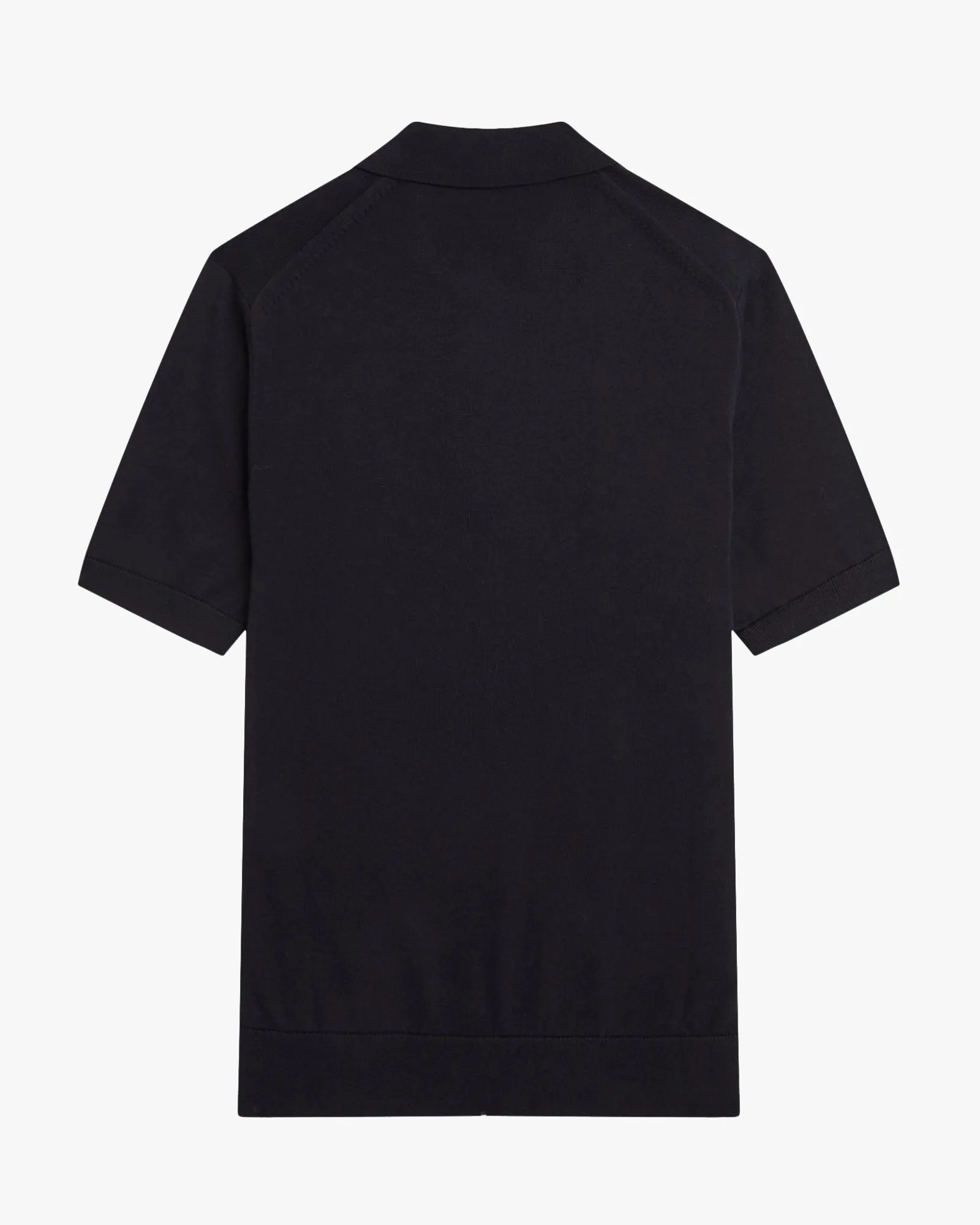 Fred Perry Cotton Knitted Polo Shirt - Black