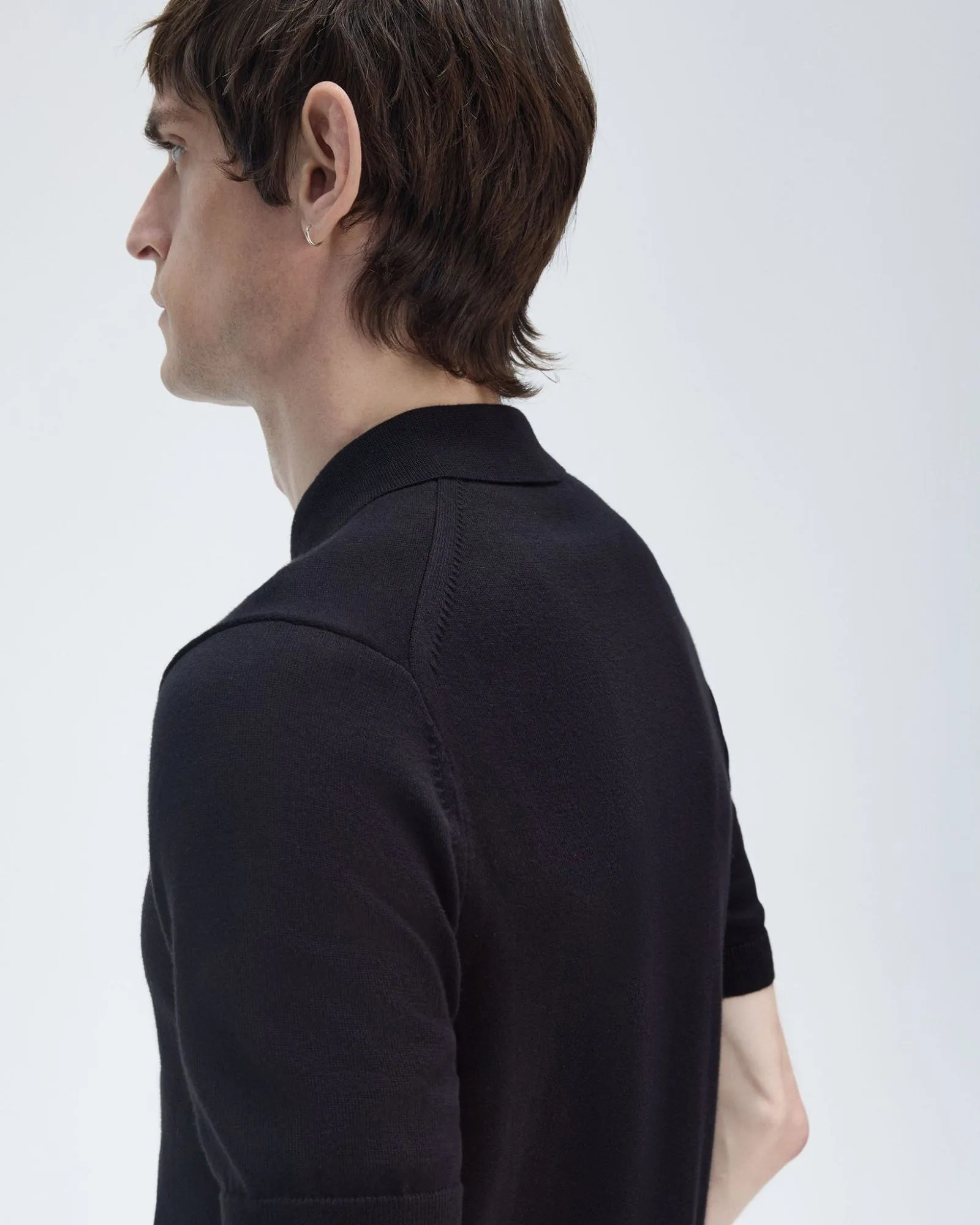Fred Perry Cotton Knitted Polo Shirt - Black