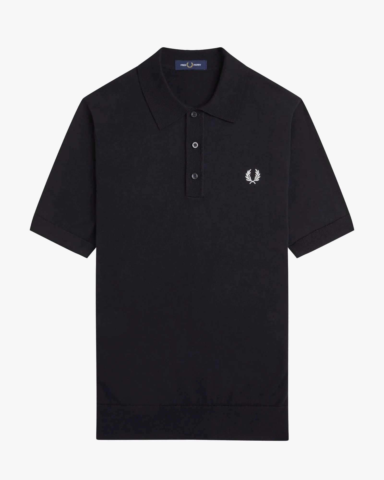 Fred Perry Cotton Knitted Polo Shirt - Black