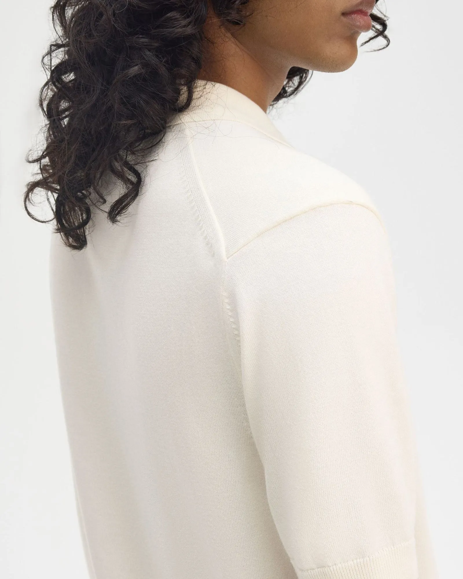Fred Perry Cotton Knitted Polo Shirt - Ecru
