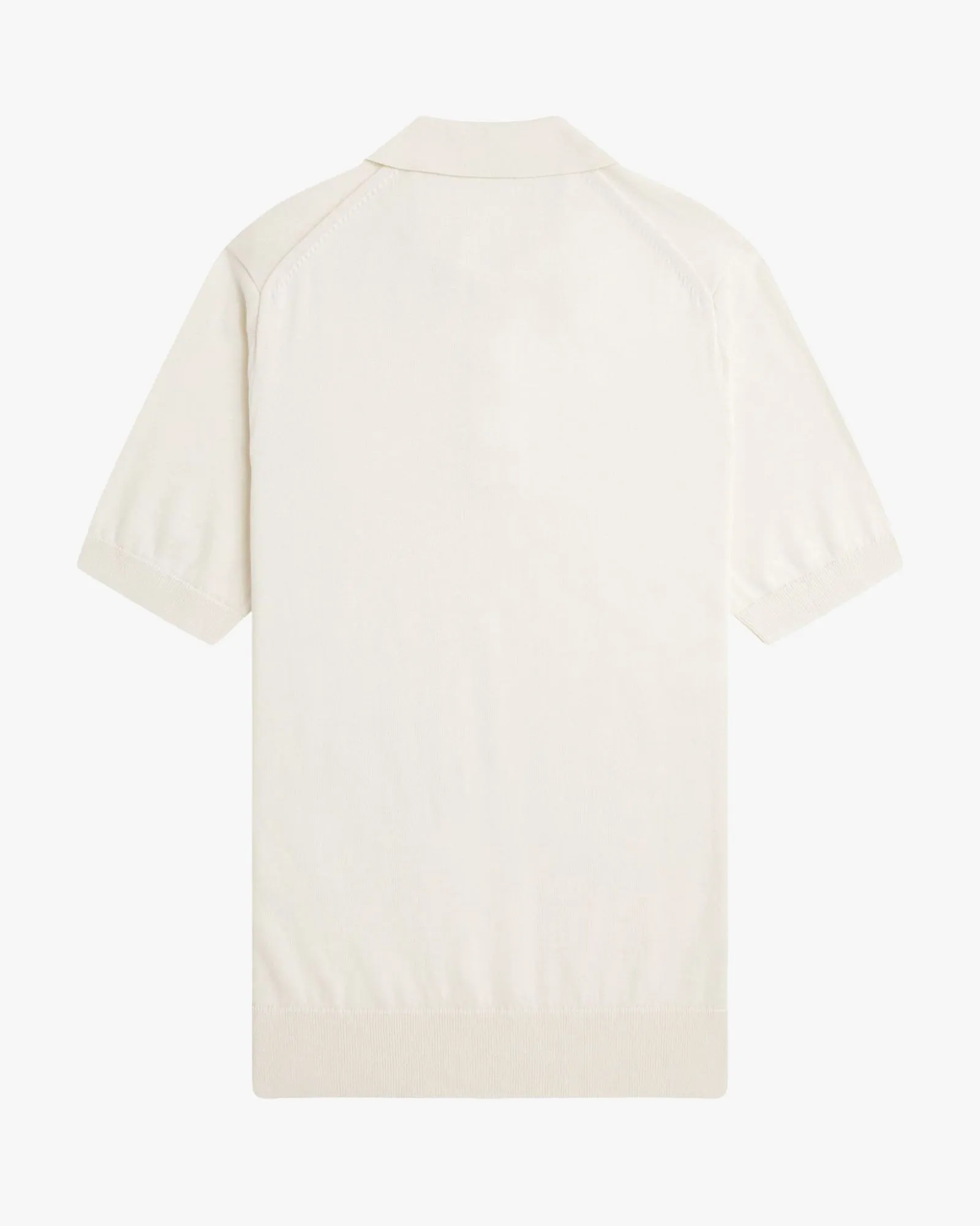 Fred Perry Cotton Knitted Polo Shirt - Ecru