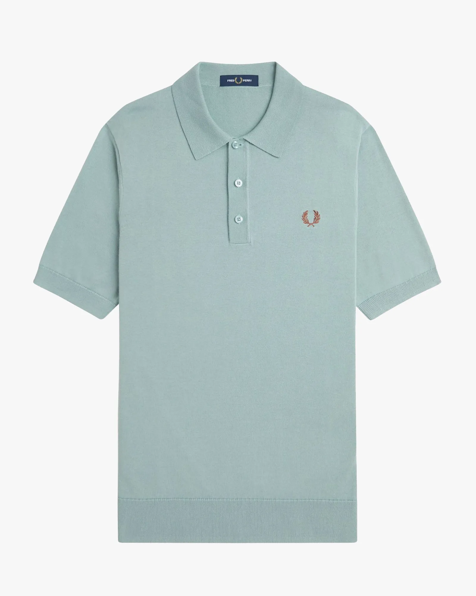 Fred Perry Cotton Knitted Polo Shirt - Silver Blue