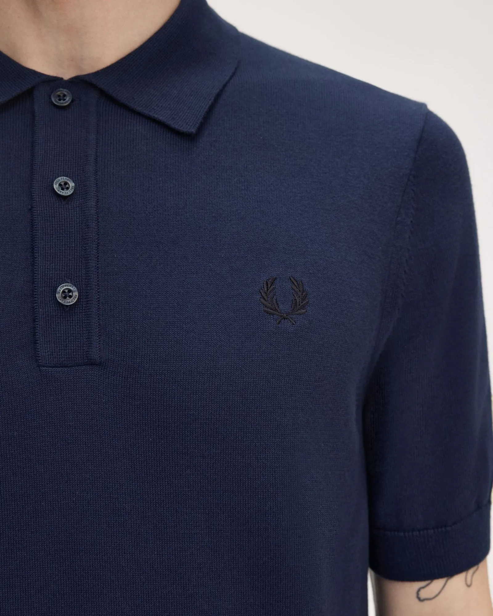 Fred Perry Cotton Knitted Polo Shirt - Tennis Blue