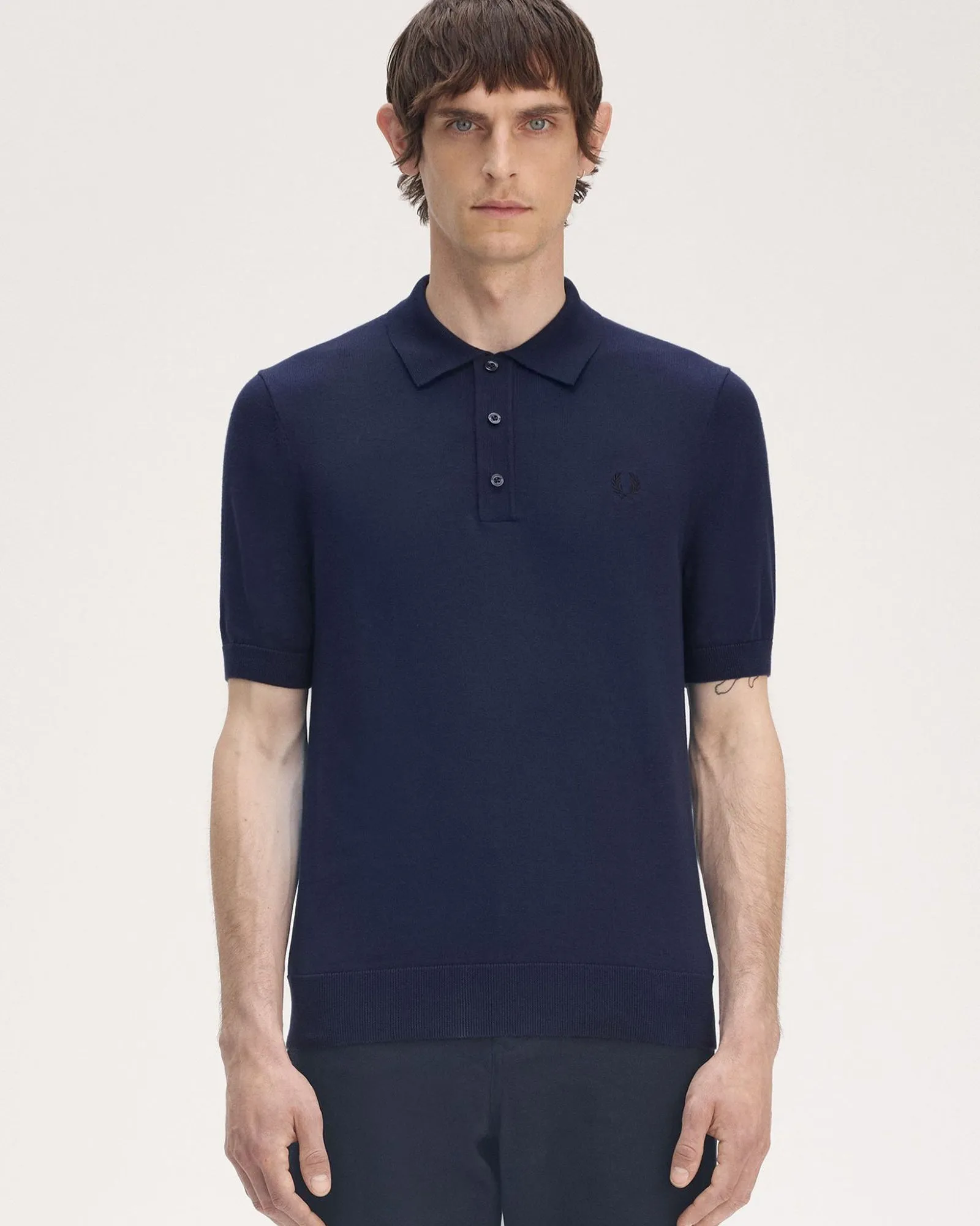 Fred Perry Cotton Knitted Polo Shirt - Tennis Blue
