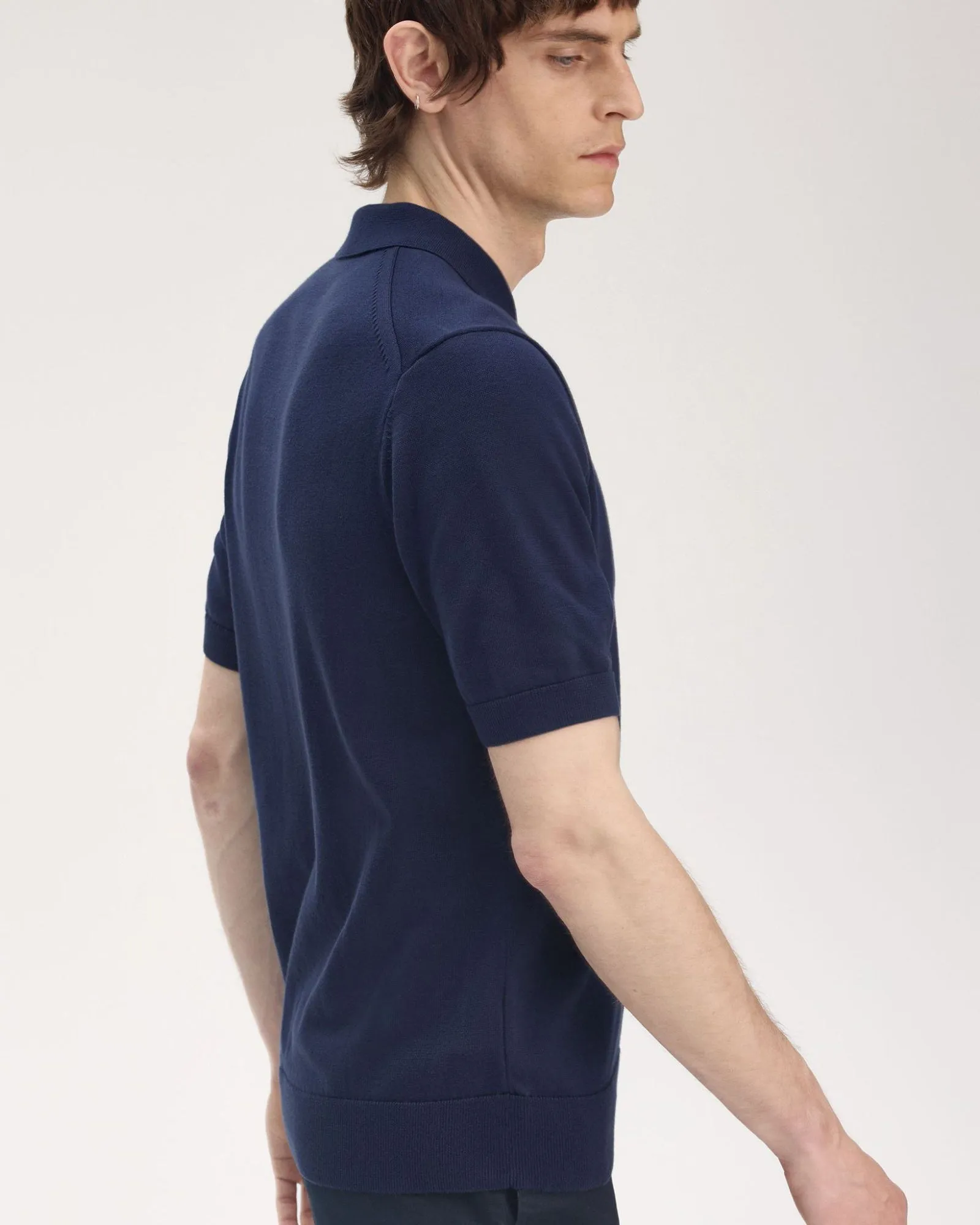 Fred Perry Cotton Knitted Polo Shirt - Tennis Blue