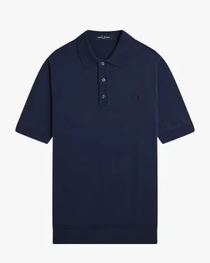 Fred Perry Cotton Knitted Polo Shirt - Tennis Blue