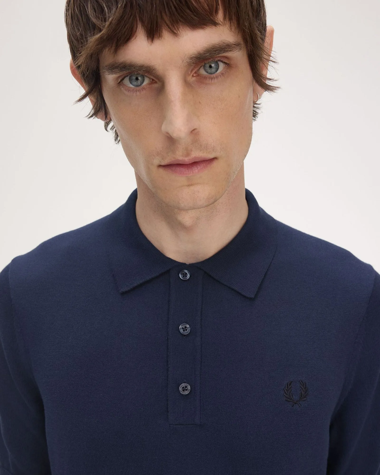 Fred Perry Cotton Knitted Polo Shirt - Tennis Blue