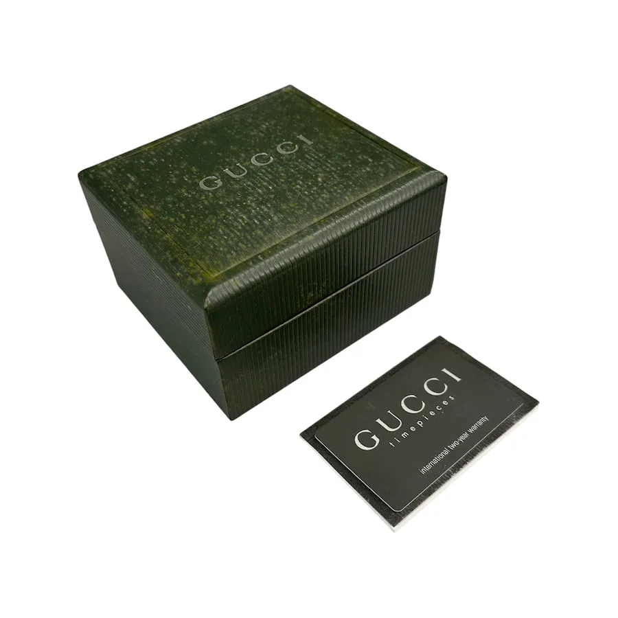 GUCCI INTERCHANGEABLE SILVER BEZEL WATCH