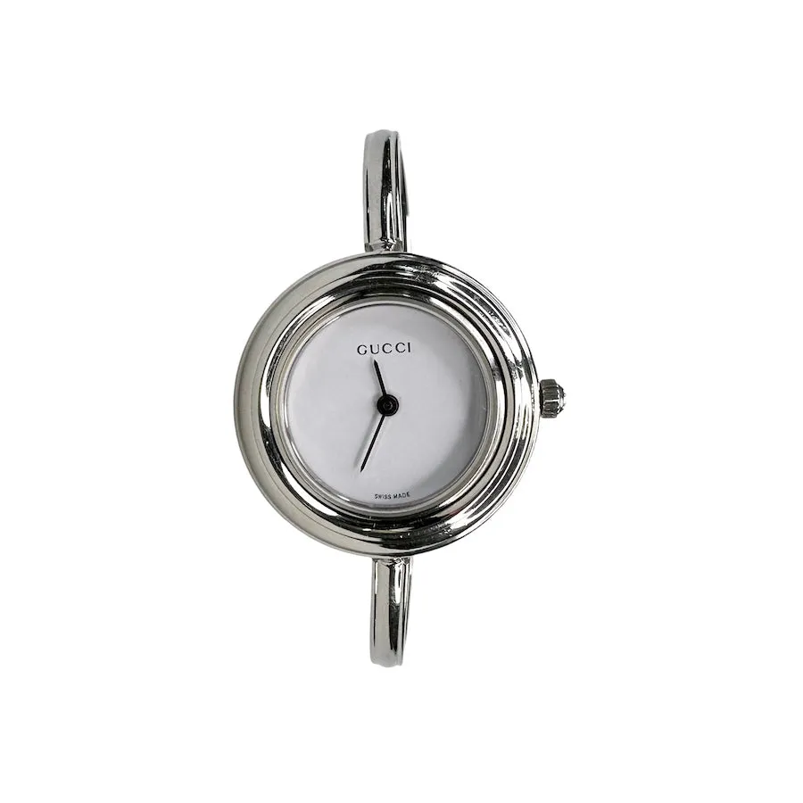 GUCCI INTERCHANGEABLE SILVER BEZEL WATCH