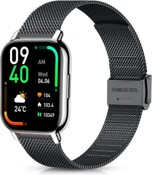 Harikiri Metal Bands Compatible with Fitpolo smart watch IDW13/IDW16/IDW19,22mm Straps for Woneligo W13,Veryfit IDW19,TOOBUR IDW26/IDW20/IDW16,FITVII HM57/HM78/H56,RUIMEN D1/H1 for Smartwatch