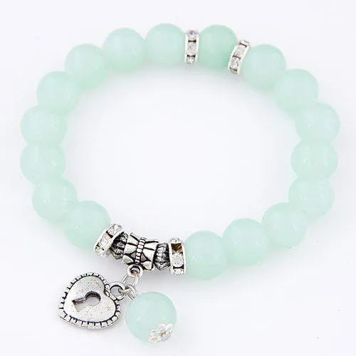Heart Pendant Wrap Charm Bracelets & Bangles for Women Pulsera Mujer Fashion Bead Strand Bracelet Femme Bijoux Pulseira 2017