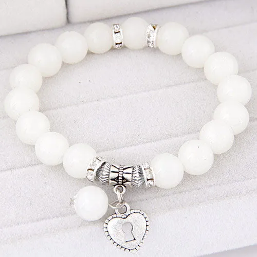 Heart Pendant Wrap Charm Bracelets & Bangles for Women Pulsera Mujer Fashion Bead Strand Bracelet Femme Bijoux Pulseira 2017