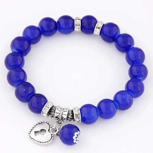 Heart Pendant Wrap Charm Bracelets & Bangles for Women Pulsera Mujer Fashion Bead Strand Bracelet Femme Bijoux Pulseira 2017