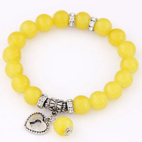 Heart Pendant Wrap Charm Bracelets & Bangles for Women Pulsera Mujer Fashion Bead Strand Bracelet Femme Bijoux Pulseira 2017