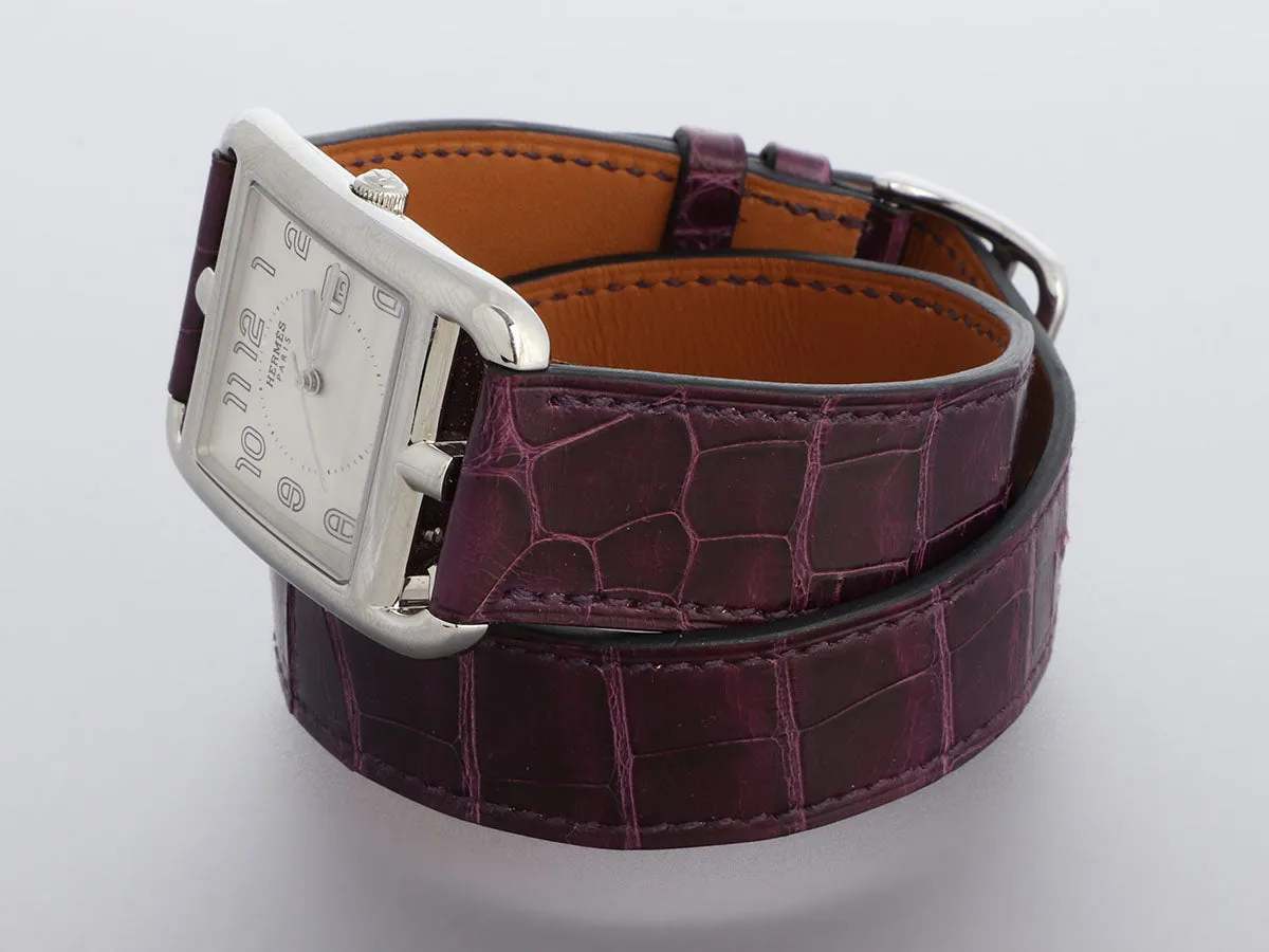 Hermès Large Stainless Steel Cape Cod Double Tour Watch