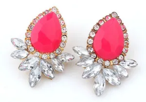 Hot Sell women Jewelry Good Quality 5 Color Fashion Vintage Crystal Stud Earring For Women Statement Earrings